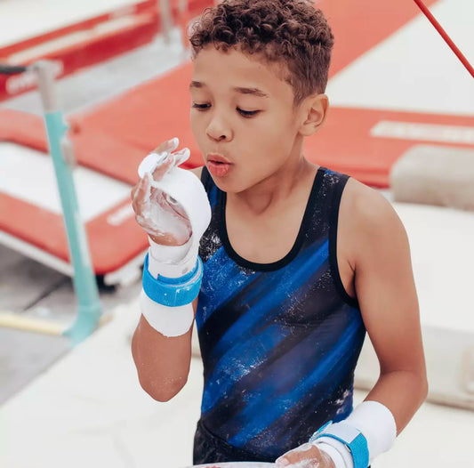 Domyos - Boy's Leotard Black & Blue Print