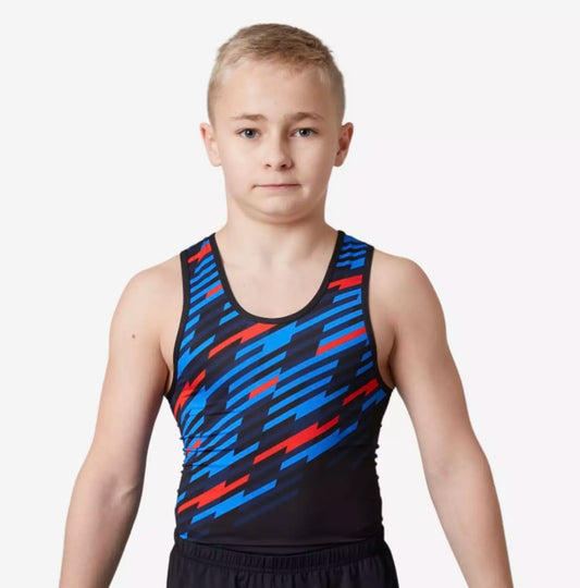 Domyos - Boy's Leotard Red & Blue Print