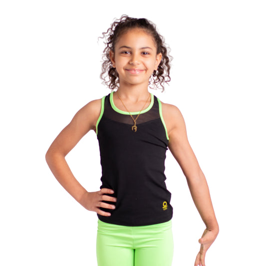 CLEO - Long Tank Top with front mesh