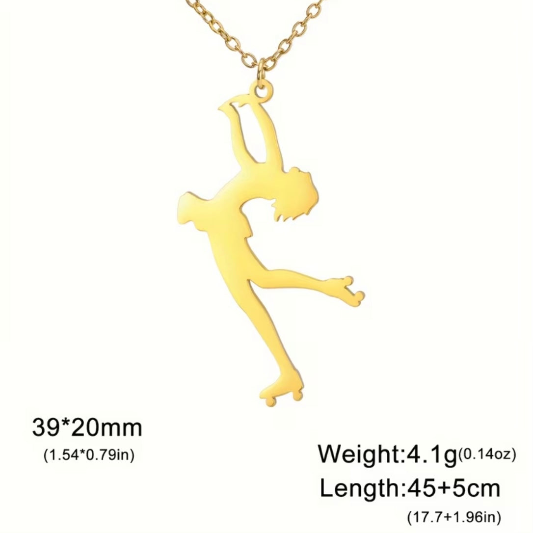 Necklace | Roller Skater | Golden