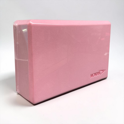 Pink exercise block with 'Mondial' branding on a white background