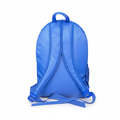 Blue backpack on a white background