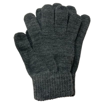 Pair of dark gray gloves on a white background