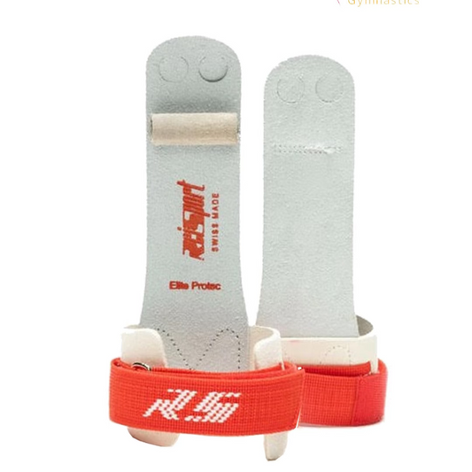 Gray hand grips straps with red straps on a white background